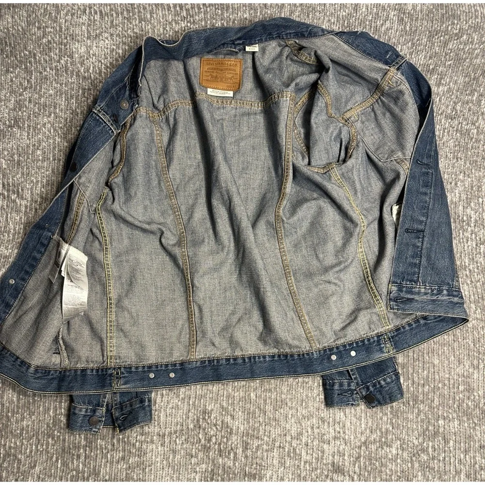 Levi's 72334 Water Less Denim Trucker Jacket Men's XL Blue Button Jean Coat